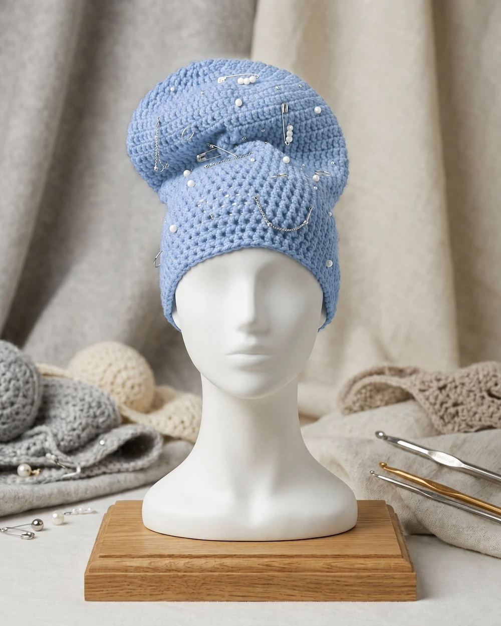 pierced rebellion slouchy beanie